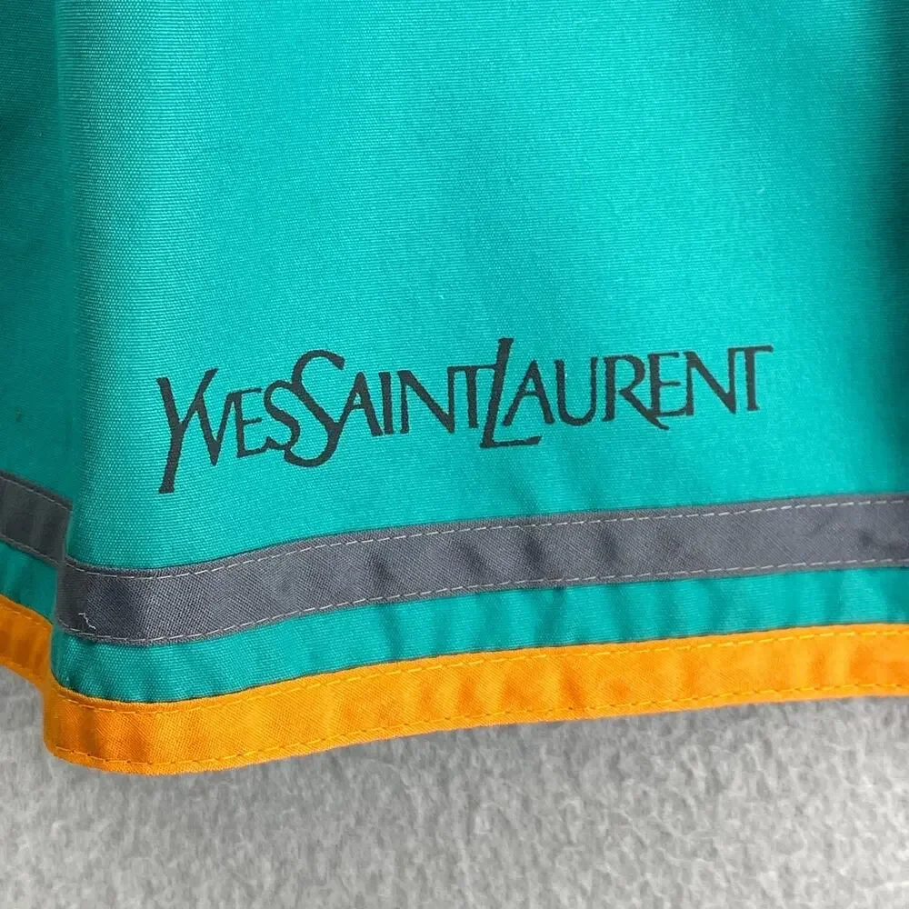 YVES SAINT LAURENT Waist Apron Womens OS Tie Waist Cotton Blend Green Japan VTG